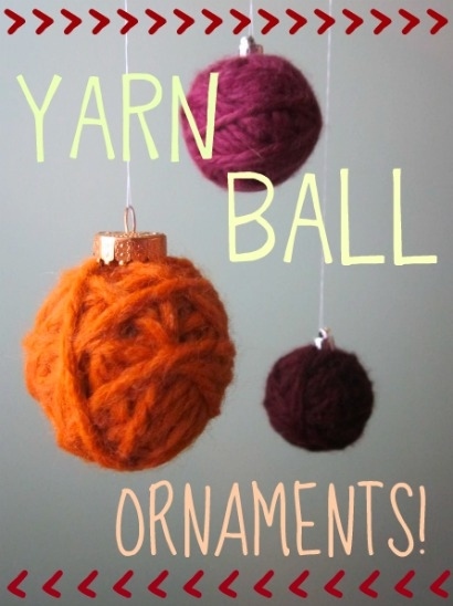 Balls of yarn ornaments
