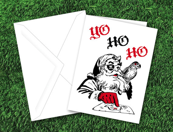 ‘Yo Ho Ho’ Pirate Santa Christmas Card