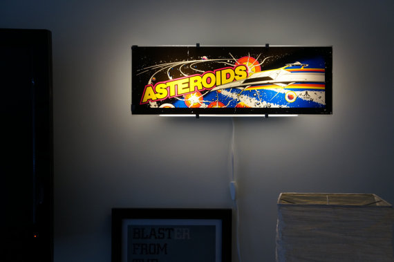 Vintage Asteroids Arcade Marquee Wall Light