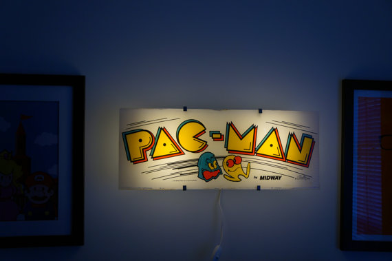Vintage Pac-Man Arcade Marquee Wall Light