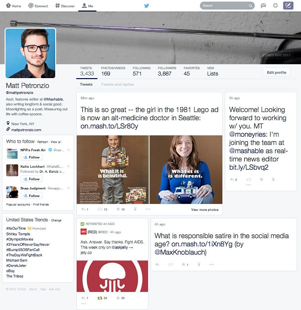 Twitter Profile Redesign