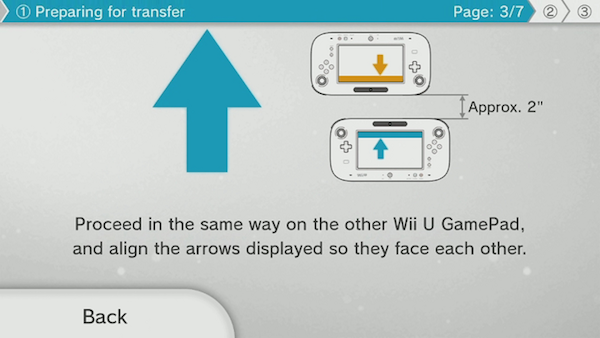 Wii U system transfer GamePad image