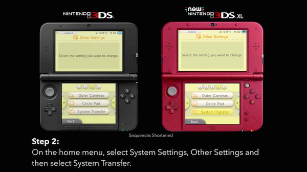 Nintendo 3DS XL System Transfer image
