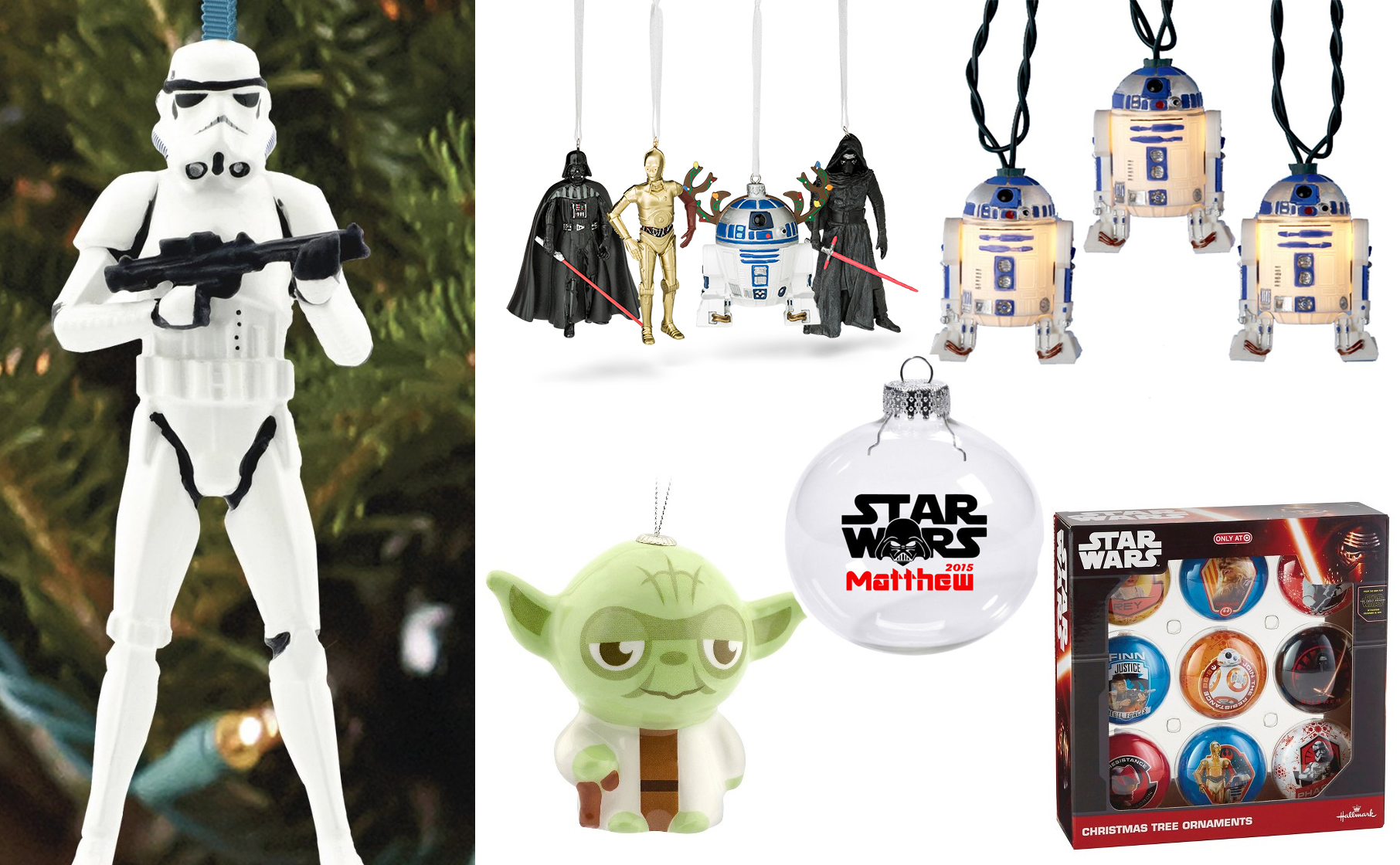 Yoda BB8 R2D2 Star Wars Christmas Ornaments by Hallmark KyloRen Darth Vader 