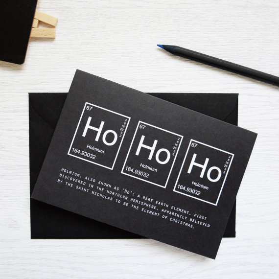 Geeky Periodic Table Christmas Greeting Card
