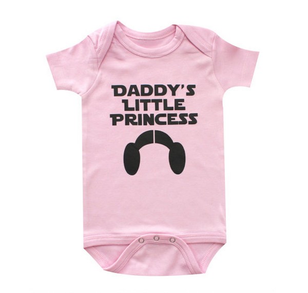 Daddys Little Princess Baffle White Baby Onesie Baby Girl Star Wars Inspired Onesie
