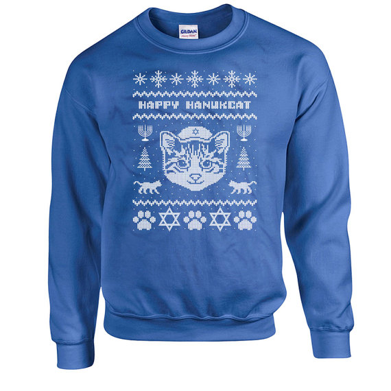 Ugly Hanukcat Holiday Sweater