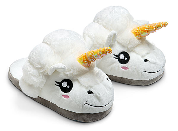 gift ideas for geeks under 30 bucks Plush Unicorn Slippers for Grown Ups
