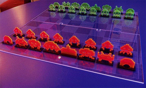 cool Space Invader Chess Set