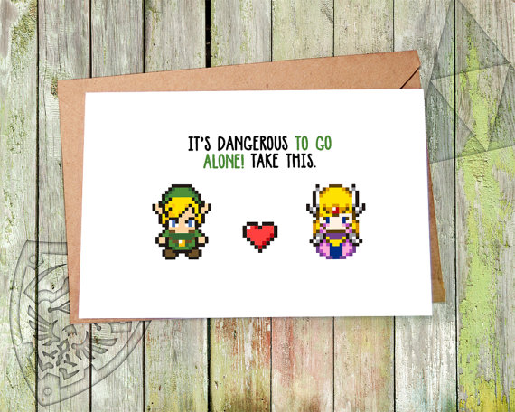 geeky Zelda Valentines Card,