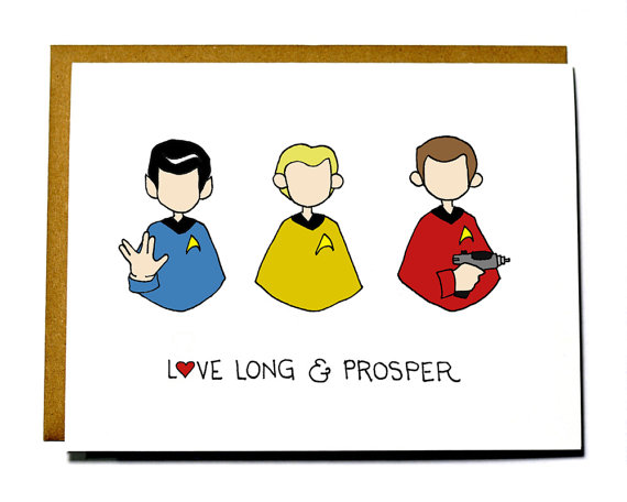 nerdy Valentine's Day card Star Trek card