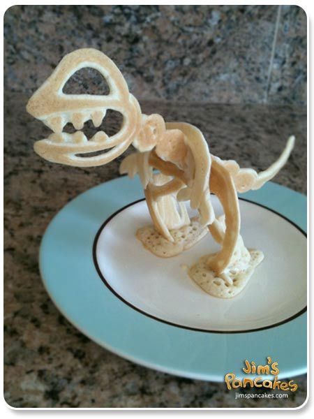 geeky 3D Dinosaur Pancakes