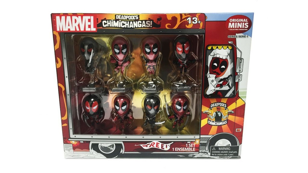 Deadpool Metallic Chrome Figure Set of 8 Chimichanga Truck Package