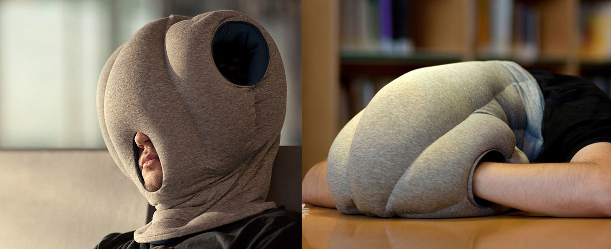 silly napping Ostrich Pillow funny