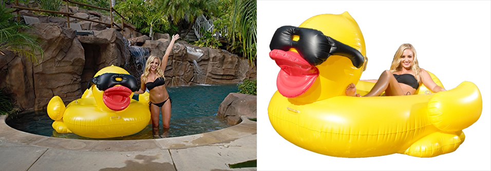cool Pool Floats Giant Derby Duck Cup Holders and Straps