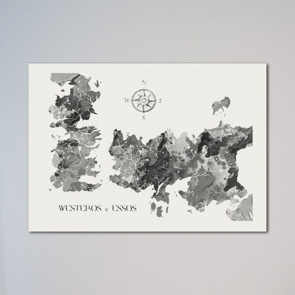 Game of Thrones Black & White Map