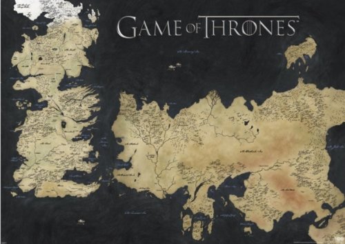 Game of Thrones Giants Map of Westeros & Essos