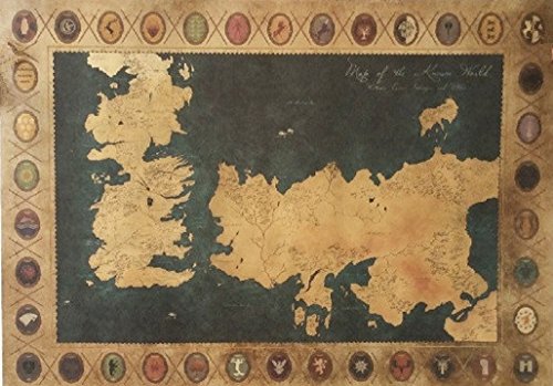 Game of Thrones Vintage Paper World Map