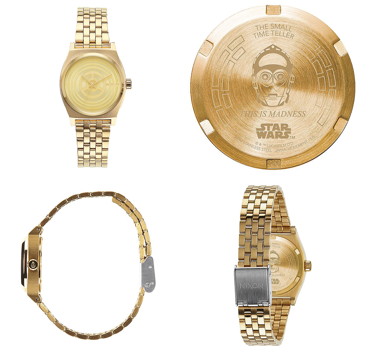 best star wars gift ideas for ladies 2016 Nixon Small Time Teller SW Watch - C-3PO Gold
