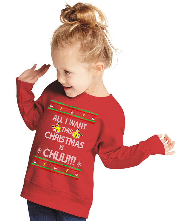 Pokemon 'All I Want This Christmas is Chu' Sweater for Kids