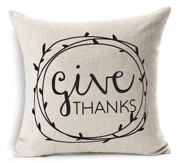 Give Thanks Thanksgiving Pillow Cover