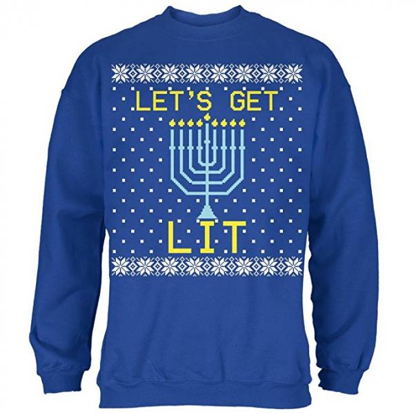 Hanukkah Let's get lit Ugly CHristmas Sweater
