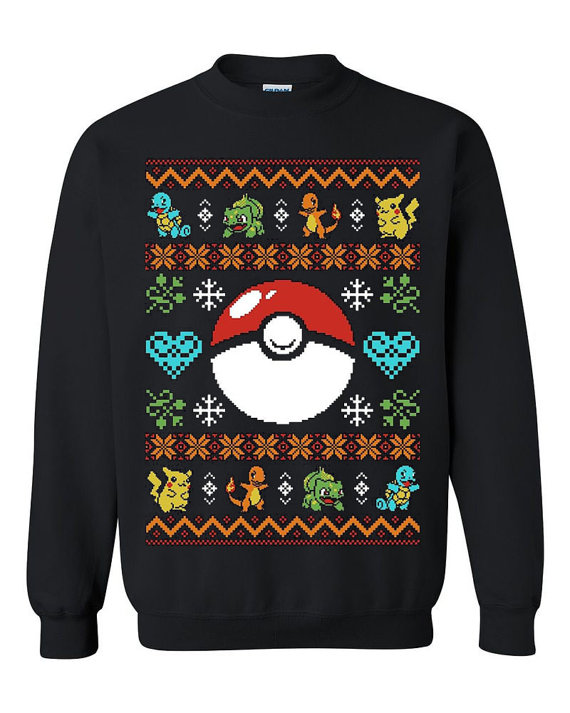 Pokeball & Pokemon Ugly Christmas Sweater