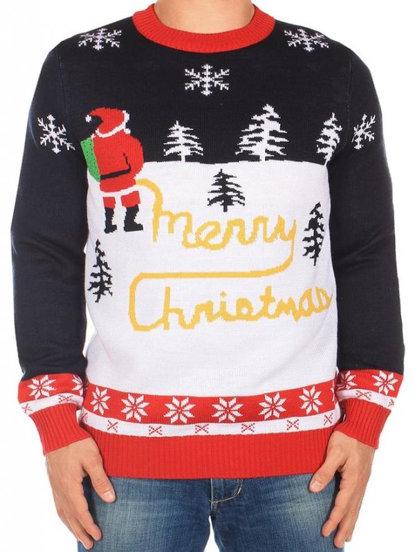 Santa Peeing Ugly Christmas Sweater