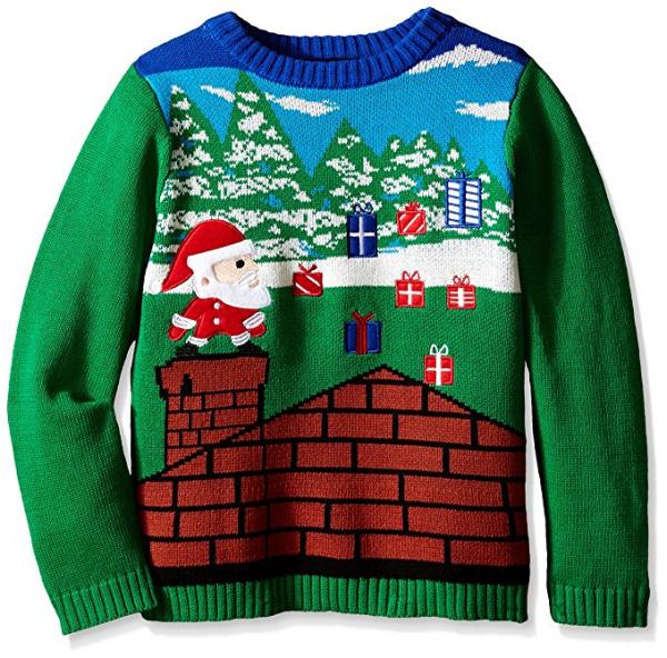 Santa Video Game Style Ugly Christmas Sweater