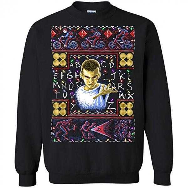 Stranger Things Eleven & the Guys Ugly Christmas Sweater