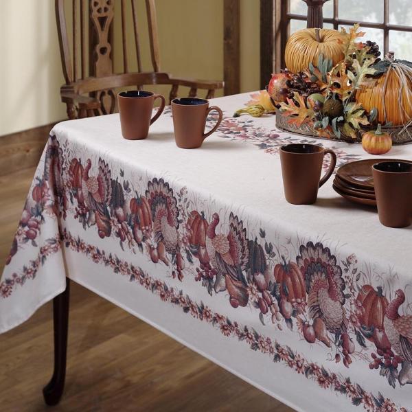 Thanksgiving Elegant Harvest Themes Tablecloth