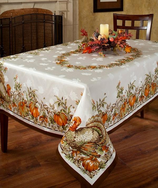 Thanksgiving Festivities Border Tablecloth
