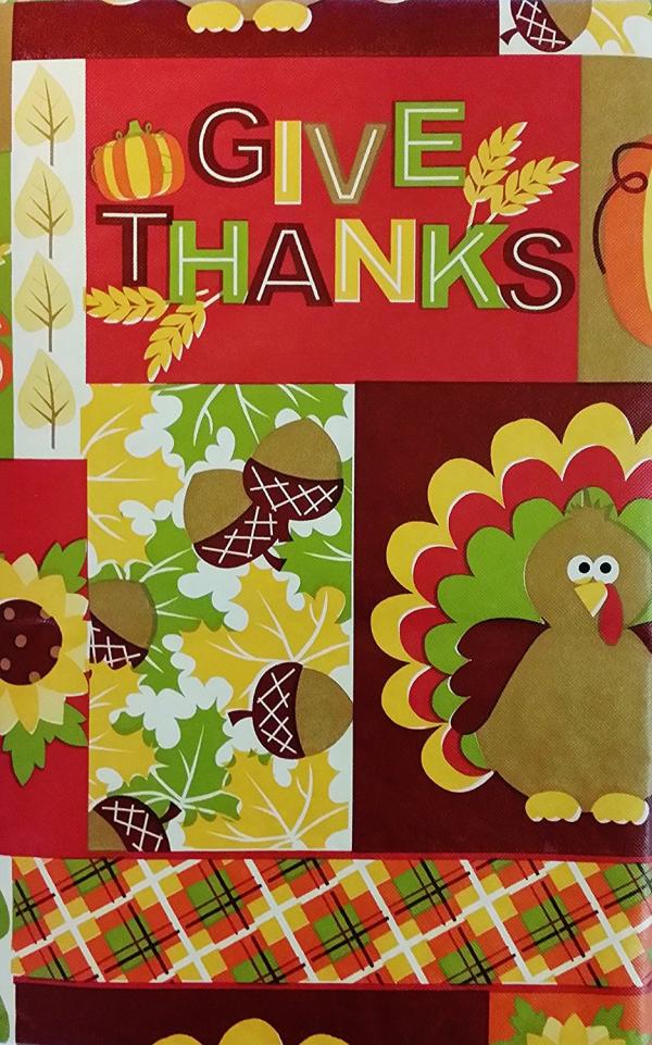 Thanksgiving Give Thanks Tablecloth