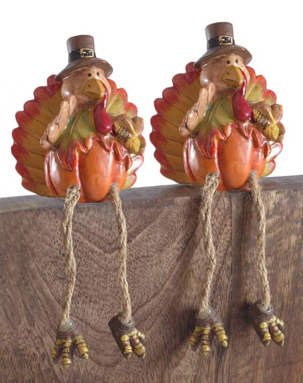 Thanksgiving Pumpkin Turkey Shelf Sitters