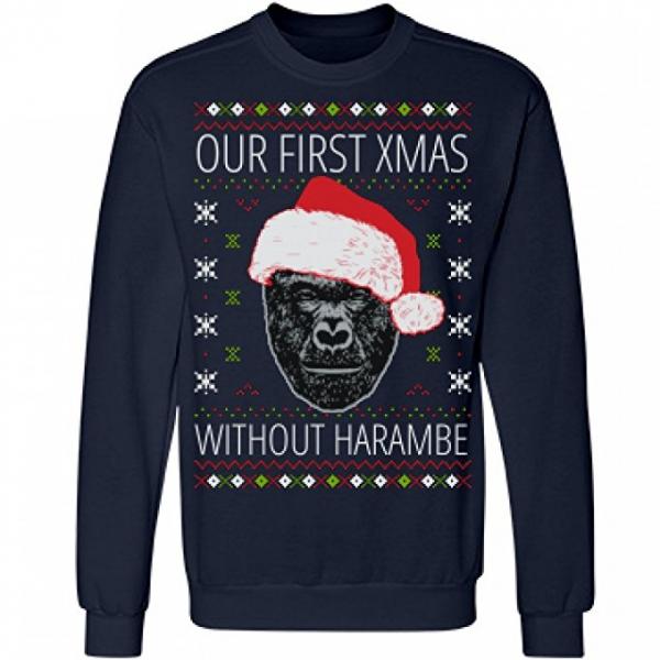 Our First Xmas Without Harambe Ugly Christmas Sweatshirt