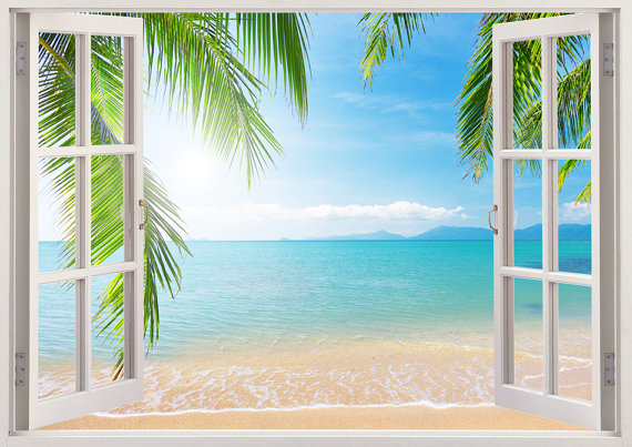 A Window to the Beach Wall Decal