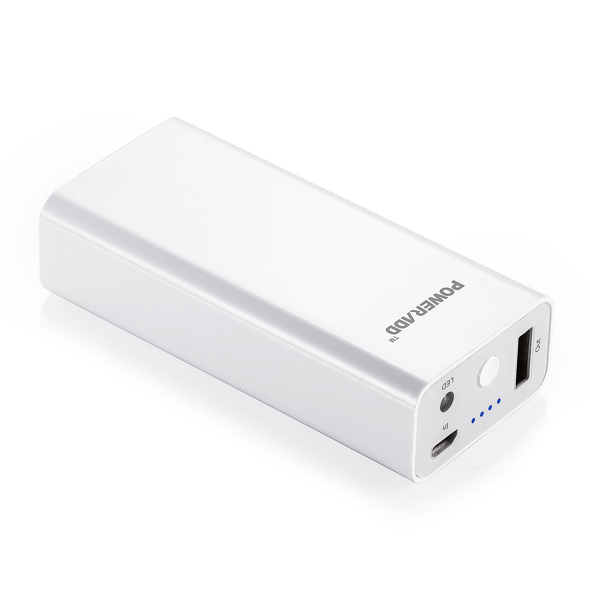 Poweradd Pilot X1 5200mAh Portable Charger Power Bank, Constructed with Premium LG Battery Cells - White