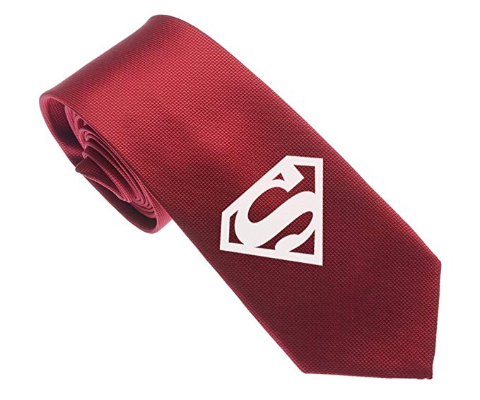 Uyoung Superman Pattern Multi-colored Men's Woven 2.5" Skinny Tie