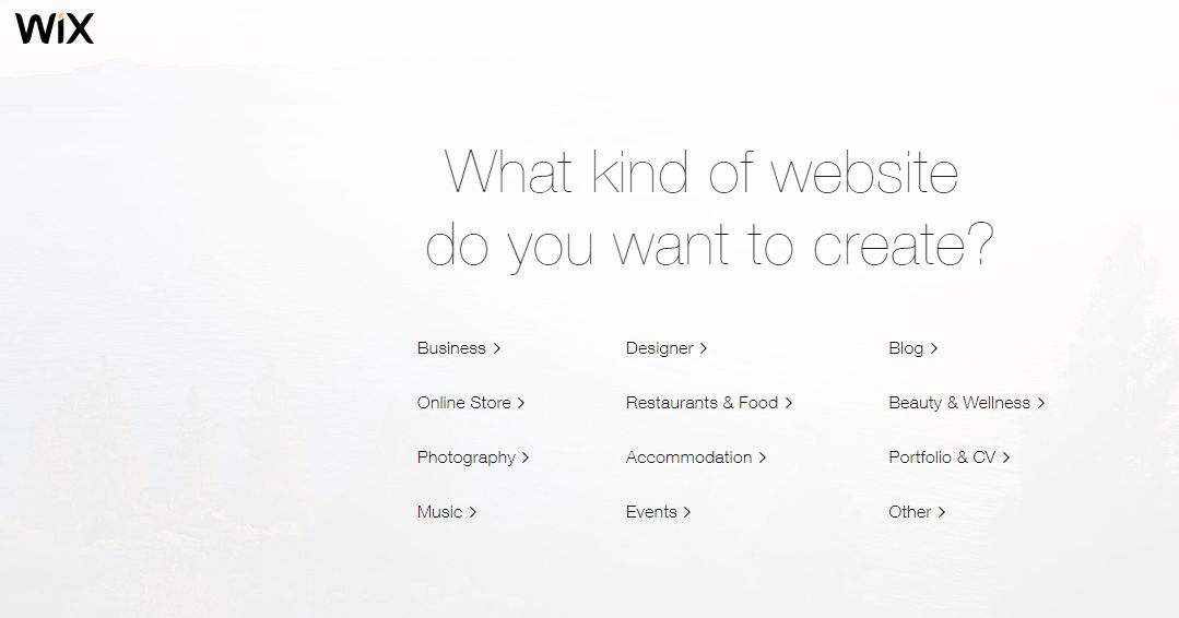 types of websites to create on wix