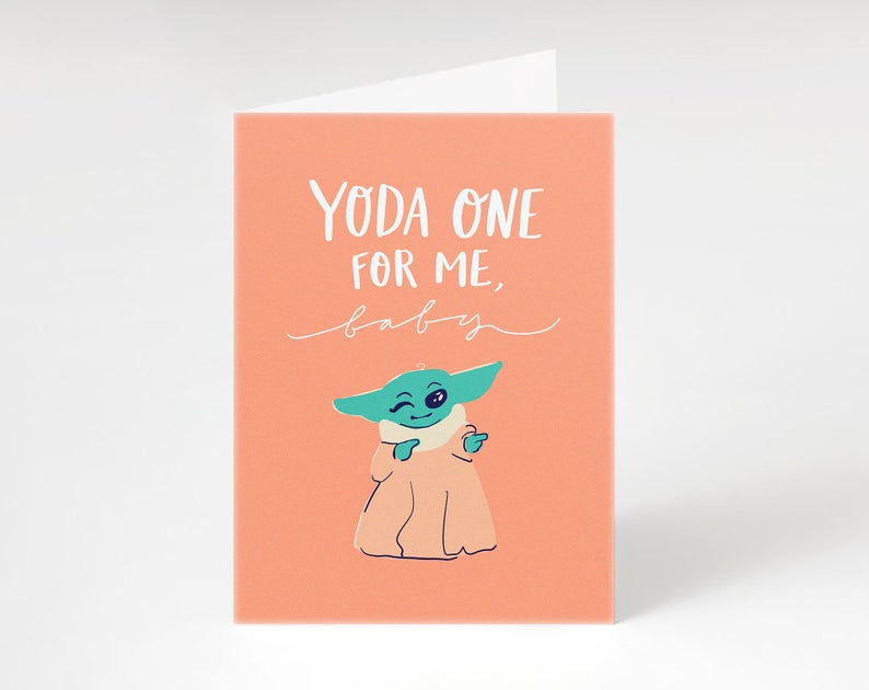 Cool Baby Yoda Valentine's Day Card