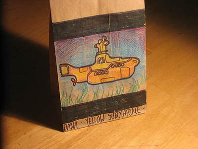 yellow submarine lunch bag art