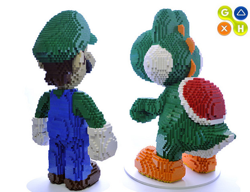 lego luigi pink yoshi