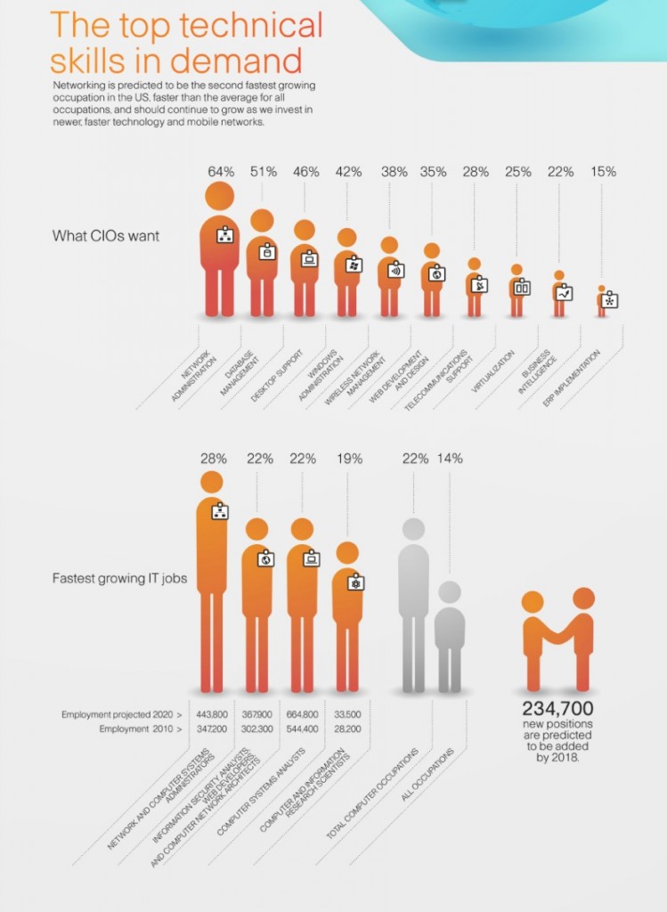 The Demand for IT Networking Professionals [Infographic] Walyou