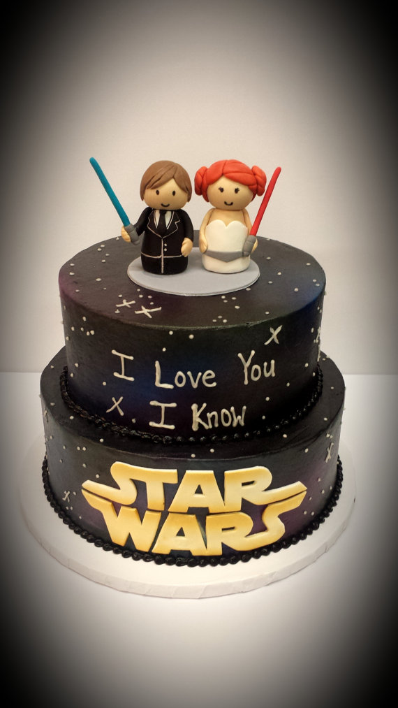Best Star Wars Han Solo & Princess Leia Cake Wedding Toppers