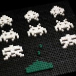 space invaders game lego art