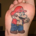 super mario brothers feet tattoo