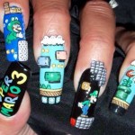 cool super mario brothers fingernails art