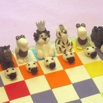 cute animal chess cake