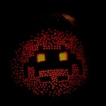 space invaders pumpkin face