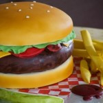 burger and fries cake